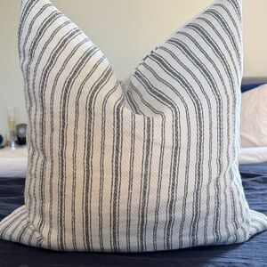 Pottery Barn Black and White Striped Accent Pillow